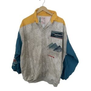 Iconic vintage Adidas Aeros pullover w/ Chamonix Cross Country Flight 98 graphic